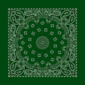 Standard Imported Hunter Green Paisley Bandanna